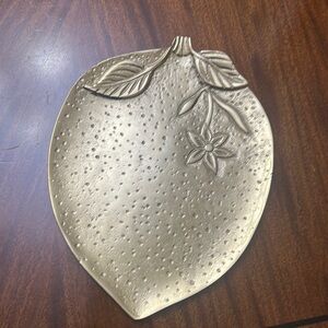 Gold decorative strawberry serving plate